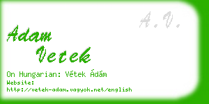 adam vetek business card